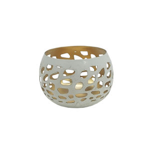 Porte-bougie moderne en aluminium au design personnalisé, finition argentée, décoration de table pour Noël, mariage, maison, fait main, portable - Product Image 5