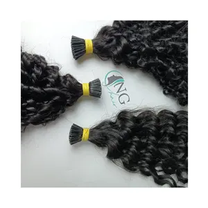 Origin Pixie Vietnamese Human Hair Curly I Tip Hair Extensions 100g/bundle With Black Colour Hair For Christmas Decoration