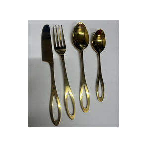 Cuillère en acier inoxydable de luxe artisanat produit ensemble de couverts cuillère fourchette or Rose or argent coutelier - Product Image 6