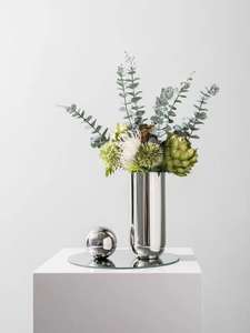 Vase à fleurs en métal, décoration de table moderne avec base polie pour la maison, l'hôtel, le bureau, les événements de mariage, l'affichage d'intérieur, AccentArt - Product Image 3