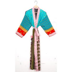 ชุดคลุมบิกินี่ผ้าไหมของผู้หญิงแบบวินเทจชุดเดรสสำหรับเจ้าสาวแบบนำกลับมาใช้ใหม่ชุดนอนแขนยาวแบบแห้งเร็ว - Product Image 4