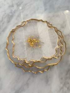 Juego de posavasos con incrustaciones de hueso artístico de resina Natural, manteles individuales para Hotel y restaurante, acentos decorativos de mesa - Product Image 2