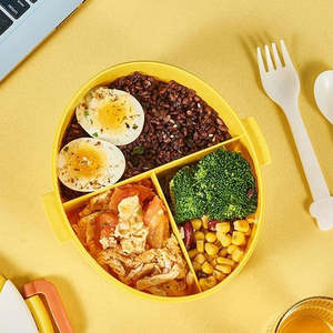 Boîte à lunch bento pour enfants sans BPA, compartiments en plastique chauffables pour la conservation des aliments, pour les déjeuners scolaires des bébés, impression personnalisable - Product Image 4