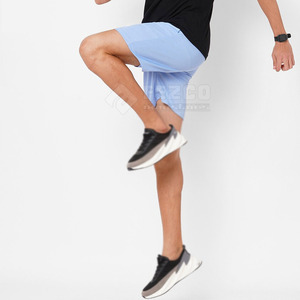 Shorts d'entraînement coupe-vent personnalisables pour hommes, taille haute élastique, en toile polyester/coton, avec logo frontal imprimé numériquement - Product Image 5