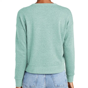 Sudadera de punto con diseño de cordón de algodón 100% para mujer, sudadera informal con capucha, sudadera holgada de manga larga de Color sólido - Product Image 5