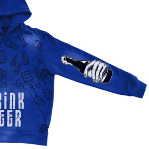 Sudaderas con Capucha Extra Grandes con Cierre y Forro Polar Vintage de Invierno con Impresión Digital de Logotipo Personalizado, 100% Algodón Ecológico - Product Image 4
