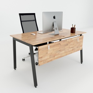 Escritorio de Computadora Moderno y Minimalista Aton Concept HBAT006 de 140x80 con Patas de Hierro Ensambladas para Estudio u Oficina - Product Image 2