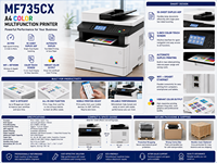 Imprimante multifonction laser couleur A4 reconditionnée MF735CX 28ppm avec ADF recto-verso, copieur, scanner, fax sans fil, machine de bureau séparée