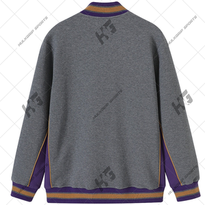 Veste d'échauffement en polaire Air Tech gris anthracite Fraternity Omega, veste zippée intégrale violette et or pour la vie grecque universitaire - Product Image 2
