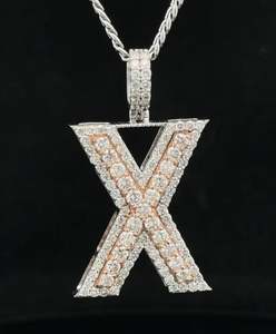 Colgante de plata 925 con nombre de letra personalizado, joyería redonda de moissanita con diamantes de hip hop, collar con nombre helado, regalo de cumpleaños - Product Image 1