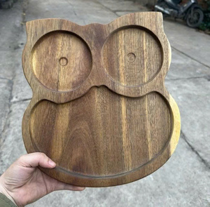 Venta al por Mayor Directa de Fábrica, Bandeja de Servir de Madera de Bambú Hecha a Mano en Vietnam con Logotipo Personalizado, Múltiples Formas de Animales, para Refrigerios Infantiles - Product Image 1