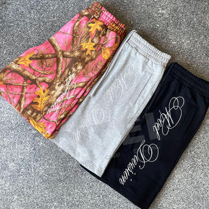 Manufacturer Custom <b>Mens</b> Street <b>Shorts</b> Embroidered Cotton Terry Fleece Elastic Waist Baggy Sweat Acid Wash <b>Camo</b> <b>Shorts</b> for <b>Men</b> - Product Image 2