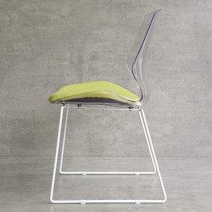 Modern Transparent <b>Dining</b> <b>Chair</b> with Mesh Fabric Upholstery & Backrest for Home <b>Dining</b> & Living Rooms - Product Image 3