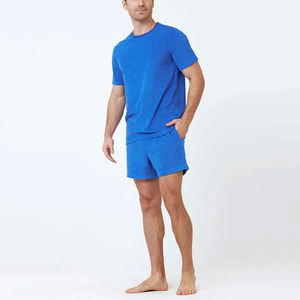 Ensembles de shorts sportifs pour hommes 100% coton ensemble de short à la mode t-shirt et survêtement court ensemble d'été OEM - Product Image 4