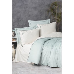 Juego de Funda Nórdica Doble de Satén Cotton Box Elite Vanko Mint - 4 Piezas, Tamaños King, Queen, Twin, para Hogar, Hotel, Boda, Cama, Tejido Sólido y Cálido - Product Image 1