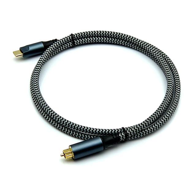 PVC Braided Jacket Gold Plated USB-C to Toslink Optical Fiber Audio Adapter with Customizable Length for Soundbar