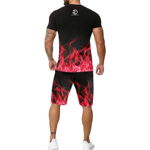 Ensemble de t-shirts en polyester sublimé personnalisé Ensemble de shorts d'été décontractés à manches courtes pour hommes, 2 pièces - Product Image 2
