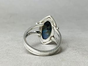 Bagues en labratite en argent sterling 925 les plus vendues en forme de marquise faites à la main avec un design simple Bijoux en labradorite naturelle - Product Image 6