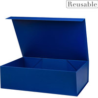 Boîte cadeau de Noël personnalisable avec design en relief, laminage mat, revêtement UV, fermeture magnétique, pliable, en matériau recyclé