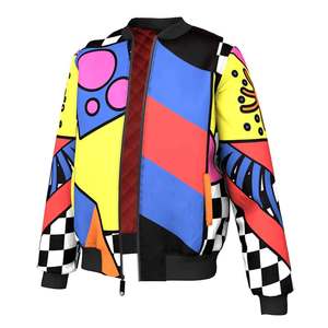 2024 nouvelle mode Streetwear imperméable hommes Sublimation Bomber veste vente directe d'usine Logo personnalisé plaine fermeture éclair Bomber veste - Product Image 4