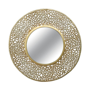 Royal Look Brass Metal Eco-friendly Handmade <b>Wall</b> <b>Mirror</b> <b>Gold</b> Finished Modern Design for Home Living Room Bathroom Wedding - Product Image 6