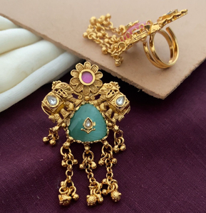 Premium Quality <b>Indian</b> Traditional <b>Ring</b> Heritage Jewelry Beautiful Intricate Design Royal Look Perfect For Wedding, Party Wear - Product Image 3