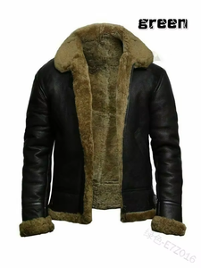 Winter <b>Men's</b> Casual <b>Coat</b> Zipper Long Sleeve One-Piece Fur <b>Coat</b> Leather Jacket - Product Image 2