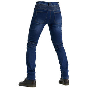 Plain Blue Color Cotton Made Denim Style Motorbike Pants For Adult <b>Bikers</b> Regular Fit Breathable <b>Jeans</b> Made Pants - Product Image 2