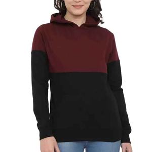 Sudadera con capucha de diseñador de color sólido informal para mujer, ropa de calle personalizada con panel de contraste teñido para invierno - Product Image 1