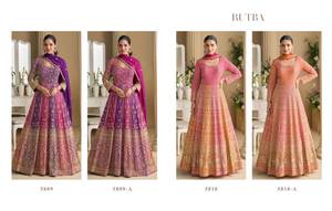 Vestido largo estilo Anarkali de tela de georgette sintética con un hermoso diseño y colores preciosos / Salwar Kameez para Eid y el mes de Ramadán - Product Image 6