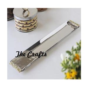 Plateau de service à dessert couleur argent en acier inoxydable avec plateau de dattes de chocolats de qualité exclusive à bas prix - Product Image 2