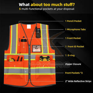 Plus Size Heavy Duty Safety <b>Reflective</b> <b>Vest</b> For Sale New Style Hot Sale Men Safety <b>Reflective</b> <b>Vest</b> - Product Image 3