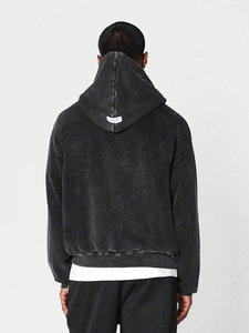 Sudaderas con Capucha y Cremallera Vintage con Logotipo Personalizado, 500 GSM, Algodón, Cierre de Cremallera, Tallas Grandes, Lisas, Lavado Ácido - Product Image 2