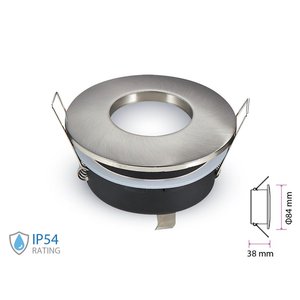 GU10 MR16 porta faretti a LED rotondo da incasso satinato Color Nickel impermeabile IP54 SKU-3614-illuminazione/portalampada - Product Image 1