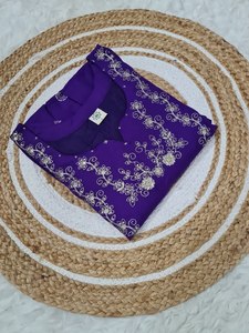 Femmes Party Wear Heavy Designer Rayon Sequence Codage Broderie Travail Top Avec Bas Et Chanderi Coton Khadi Imprimer Dupatta - Product Image 4