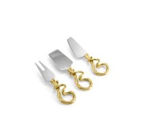 Juego de cubiertos de utensilios de cocina de acero con espejo, tapa pulida brillante de Color plateado con mango de diseño único marrón, cubiertos de diseño rústico - Product Image 6