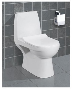 Inodoro de cerámica de una pieza moderno Vistaar con tanque oculto de doble descarga Sifón Jet Flushing Color blanco - Product Image 6
