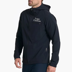 Logo personnalisé solide à capuche écologique imperméable respirant léger polyester pliable coupe-vent veste de pluie hommes femmes - Product Image 5
