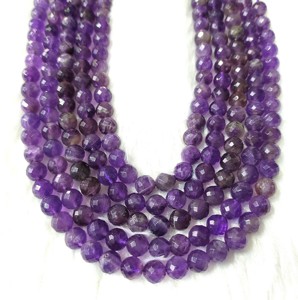 Largement vendu des brins de perles à facettes en améthyste violette naturelle de qualité supérieure pour la fabrication de bijoux à un prix raisonnable - Product Image 2
