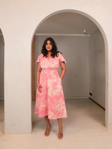 Robe longue indienne en coton faite à la main vêtements d'été imprimé floral femme robe élégante personnalisée mariée mariage lune de miel cadeau dres - Product Image 3