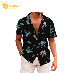 เสื้อเชิ้ตแขนสั้นฮาวายพิมพ์ลายสำหรับผู้ชายเสื้อผ้าแนวสตรีท - Product Image 1