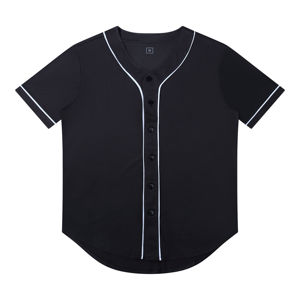 Camiseta de béisbol de malla de poliéster de secado rápido OEM al por mayor camisetas de béisbol con estampado sublimado de rayas y logotipo personalizado para hombre - Product Image 4
