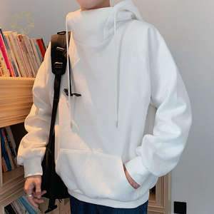 Haute qualité hommes bouton pression pull à capuche épais coton Poly poche kangourou automne sweat - Product Image 4