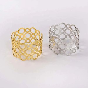 Vente chaude décoration de fête de mariage argent or laiton rond de serviette avec accessoires de décoration de vaisselle Design de luxe - Product Image 1