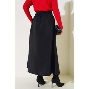 Falda acampanada con cinturón Negro - Product Image 3