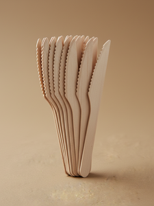Cuchillos de Madera Ecológicos de 165 mm, Cubiertos Biodegradables de Madera de Abedul para Hoteles y Restaurantes, Grado Alimenticio - Product Image 3