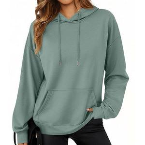 Sweat à capuche oversize pour femme, manches longues, en molleton de coton personnalisé, streetwear tendance - Product Image 6
