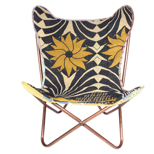 Iron Butterfly <b>Chair</b> with Kantha Fabric Seating Metal Design Soft Seat Fancy Wedding Decorative <b>Chair</b> Living Room Furniture - Product Image 5