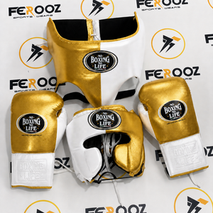 Guantes de Boxeo Personalizados Marrón y Blanco, Sin Boxeo No Hay Vida, Equipo de Protección para Entrenamiento de Artes Marciales, Protector de Cabeza y Entrepierna - Product Image 4