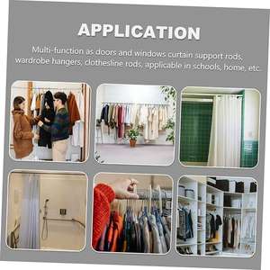 스테인레스 스틸 장력봉 드릴 프리, 욕실 창 옷장 룸 분배기 용 80-160cm 조정 가능한 커튼 걸이 랙 - Product Image 5